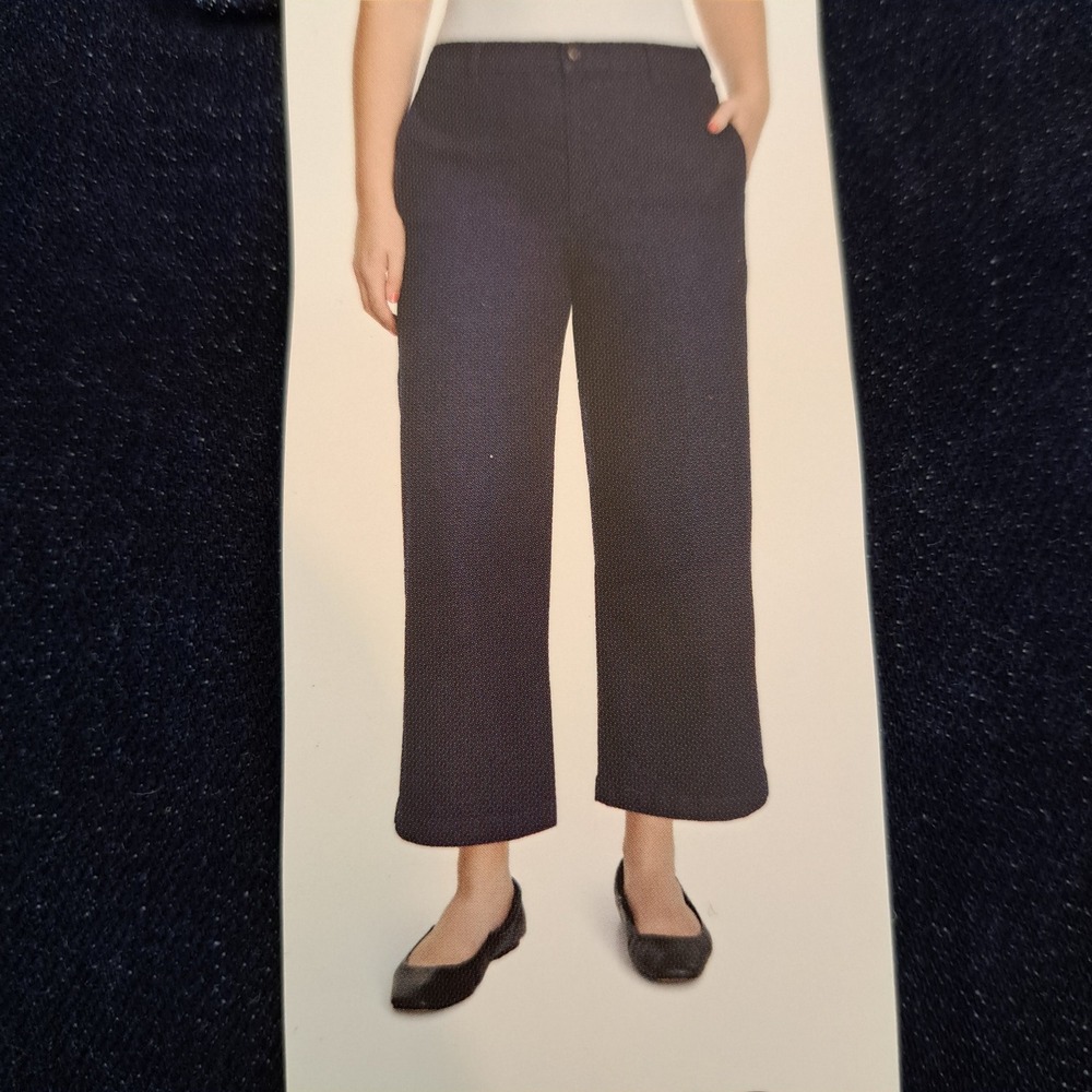 Ella Moss Womens Jeans 12 Dark Blue NWT Wide‎ Leg Crop High Rise 1675-252